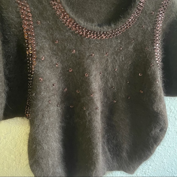 A-Ram Fashion chocolate Angora Sweater Size Small - Picture 2 of 4